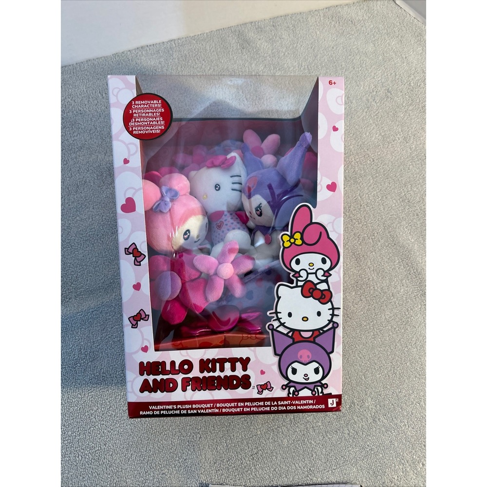 Hello Kitty and Friends Valentines Plush Bouquet My Melody Kuromi Jazwares‎